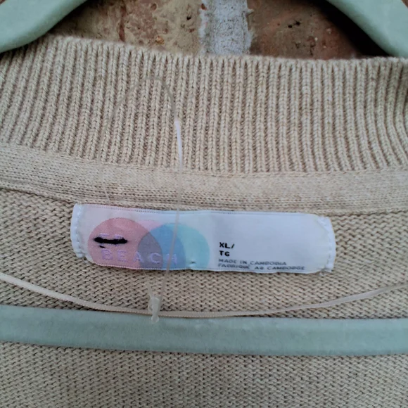 Free People Solar Sweater Set In "Sand Dollar" Beach Lounge Cardigan Pants XL FP - Picture 8 of 14